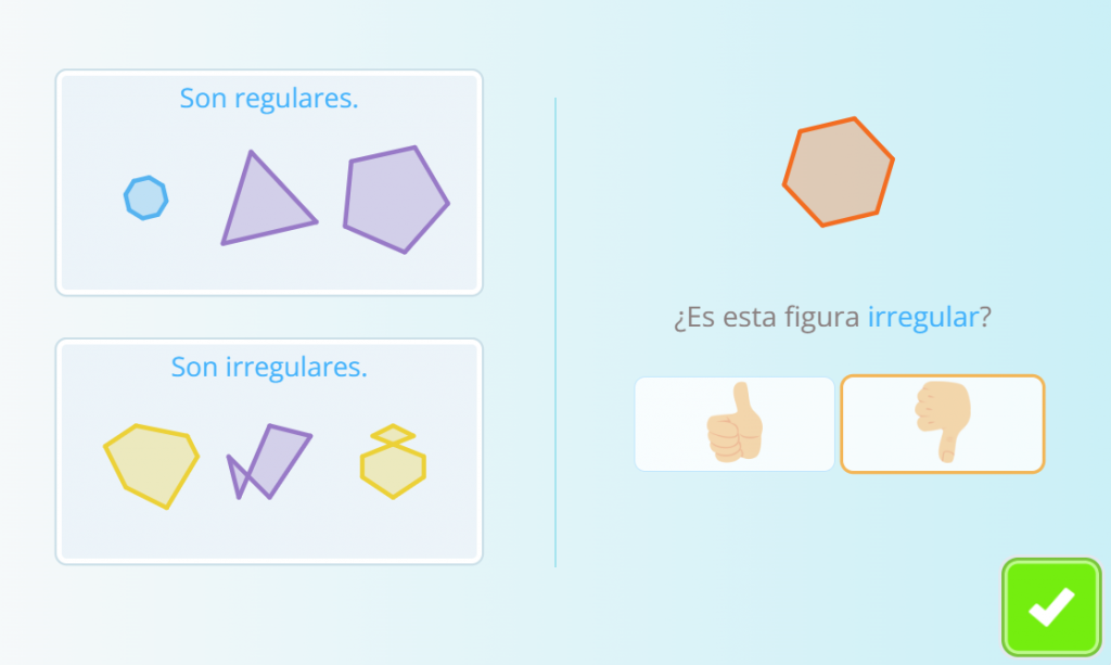 ejercicio de polígonos para trabajar el concepto de polígonos regulares e irregulares