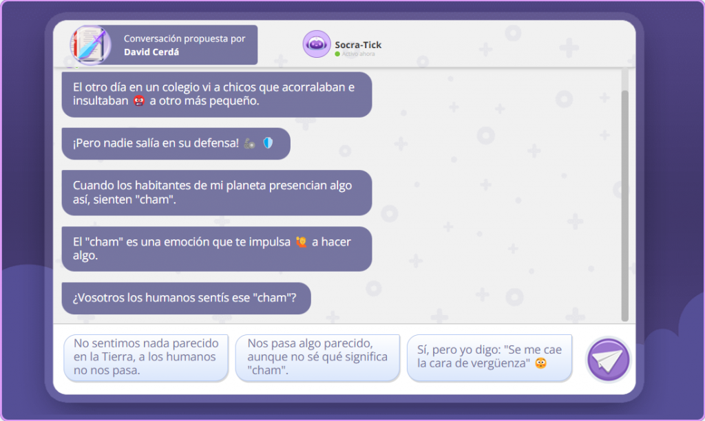 Conversación con Socra-Tick. Bullying.